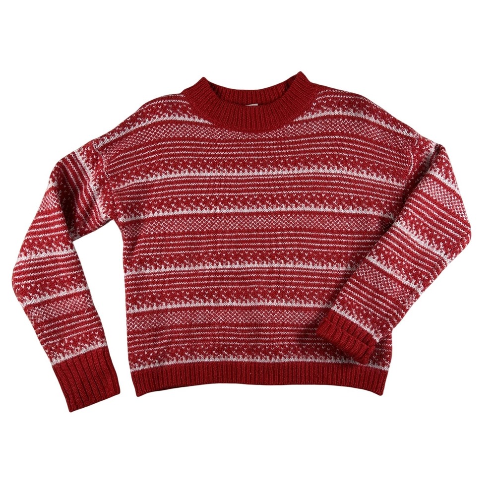 Vtg Gap Sweater Womens Medium Fair‎ Isle Textured Mock Neck Knit Pullover Winter